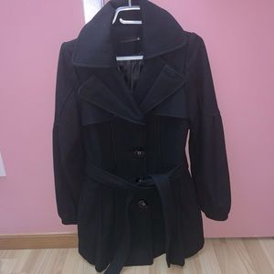 Wool/cashmere black coat